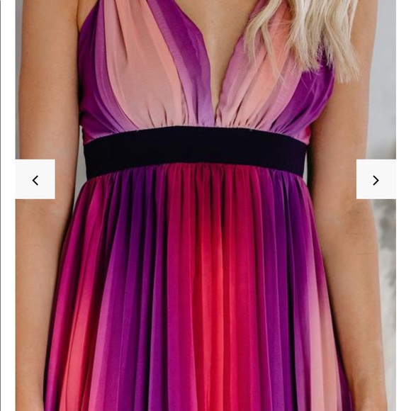 NWT Fusion Pleated Maxi Dress ombre print dress - Picture 3 of 8